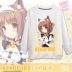 Shang Meng Chocolate và Vanilla Red Bean dừa Maple Cat Anime Cartoon Áo len trắng cổ tròn