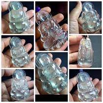 Burmese high ice natural jade Buddha Guanyin Buddha male female buckle Ruyi flower brand pendant men and women