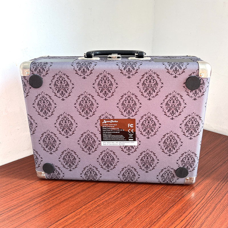 Виниловый проигрыватель 装逼送礼利器！出老美覆古黑胶唱片机3速内置立体声扬声手提箱