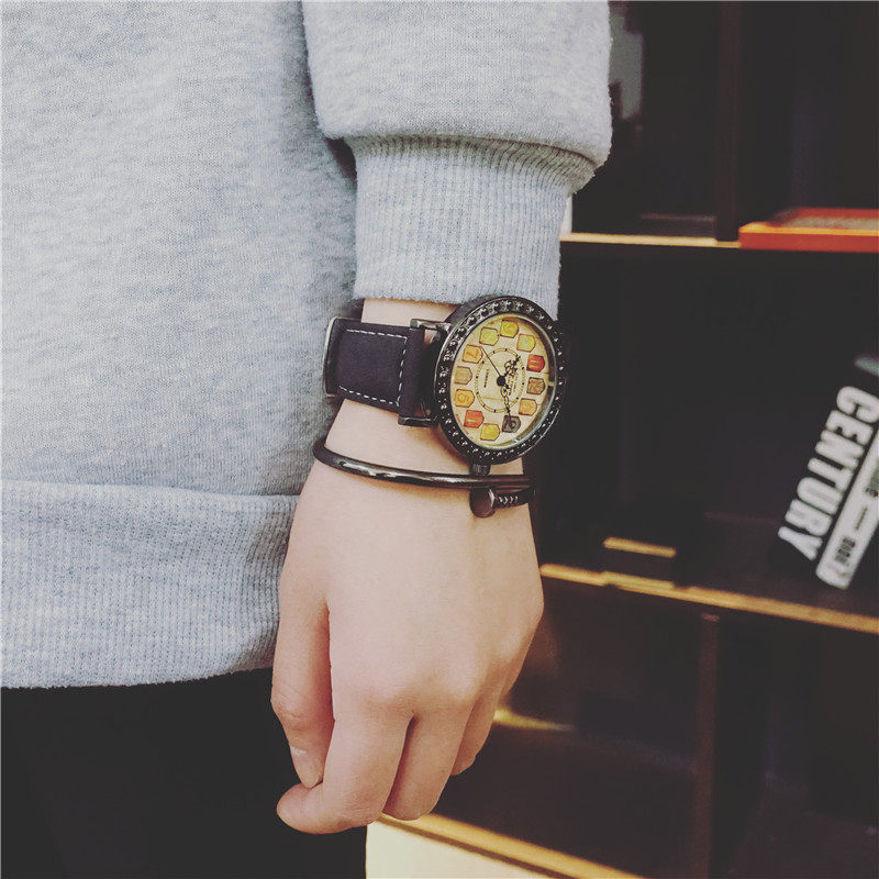 大盘手表男欧美女生韩国潮流原宿风创意复古潮男韩版男潮个性百搭