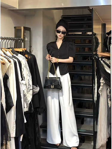 Комплект, рубашка, яркий броский стиль, легкий роскошный стиль, изысканный стиль, в стиле Шанель