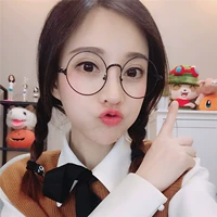 Net đỏ von Timo với kính retro khung tròn lớn kim loại kính khung Prince Prince khung nam và nữ thủy triều phẳng gương kính em bé