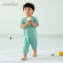 Baby modal jumpsuit summer clothes thin underlay underwear short sleeve baby air conditioning suit pajamas crawl suit