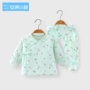 Quần áo sơ sinh 0-3 tháng tuổi Quần áo ấm tay phù hợp dày nam và nữ Đồ lót trẻ em mùa thu đông đồ bộ trẻ em