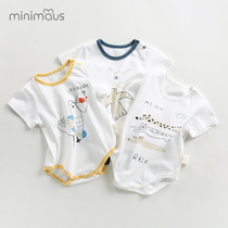 Baby short sleeve summer jacket cotton cute jumpsuit men and women baby Summer thin clothes triangle