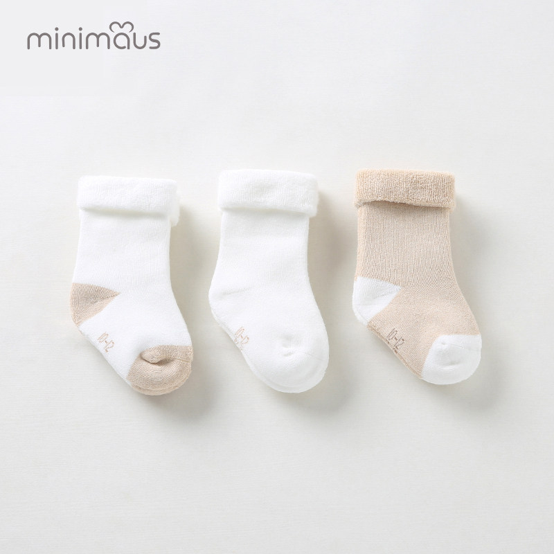 Baby Medium Tube Color Cotton Socks Autumn Winter 0-3 Months Newborns Warm Socks 1-6 Year Old Baby Thickened Child Socks Autumn Winter-Taobao