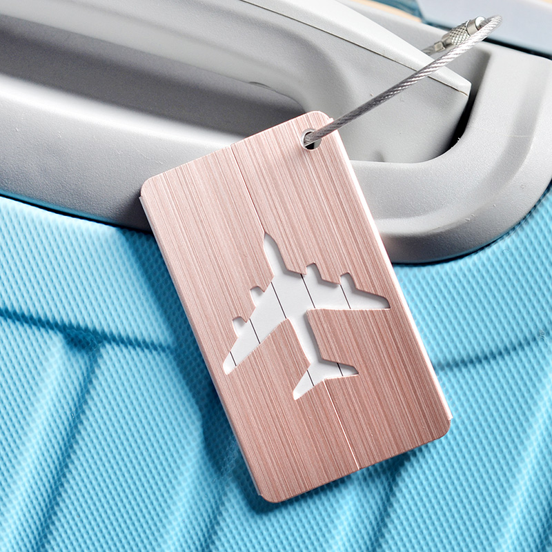 Travel abroad aluminum alloy luggage tag Metal boarding pass suitcase check-in card Business trip trolley box identification tag