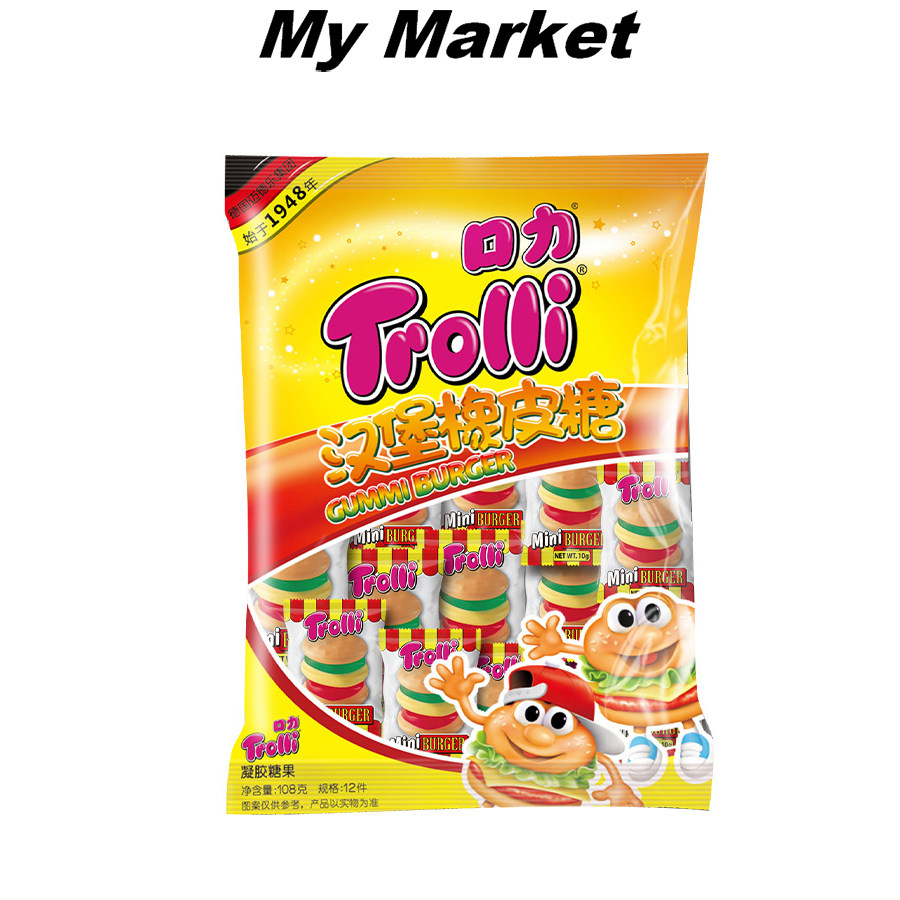 Trolli Gummi Burger 108g 12pcs 12 pieces of gum burger rubber sugar