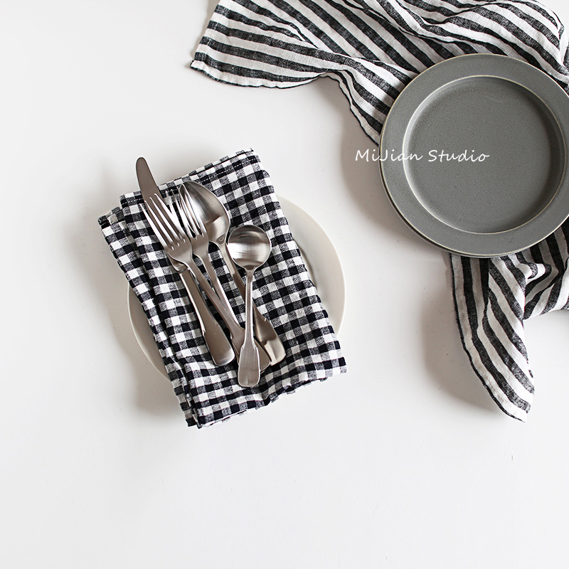 Inter Mi Plaid Dining Mat Outlet Korea Ins The Same Paragraph Brief Cotton Linen Lattice Tattooed Heat Insulation Mat Napkin Swing Pat Geb.