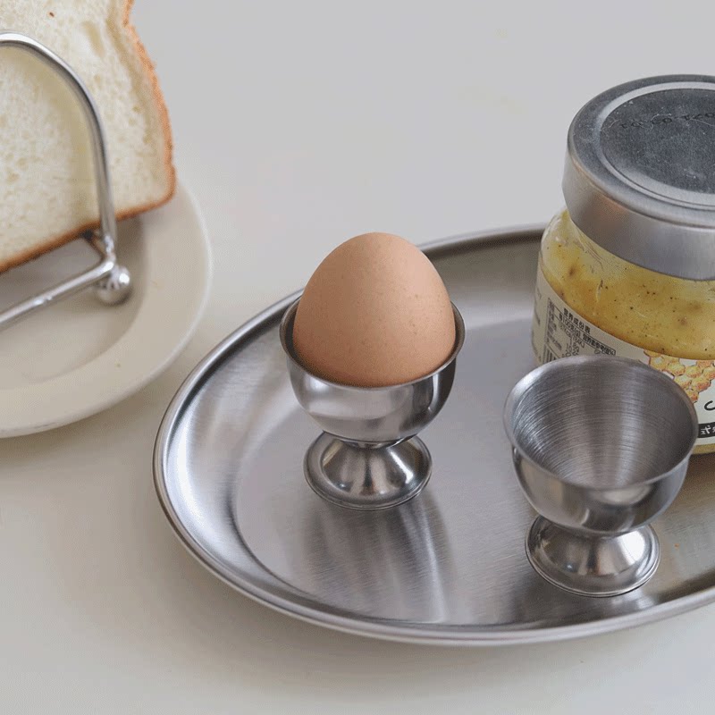 Mijian canteen anti-scalding egg cup Korean ins same style stainless steel egg tray egg rack egg seat