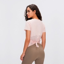 LULU yoga clothing spring and summer new yoga short sleeve T-shirt female fitness running strap quick-drying breathable loose blouse