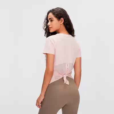 LULU yoga clothing spring and summer new yoga short sleeve T-shirt female fitness running strap quick-drying breathable loose blouse