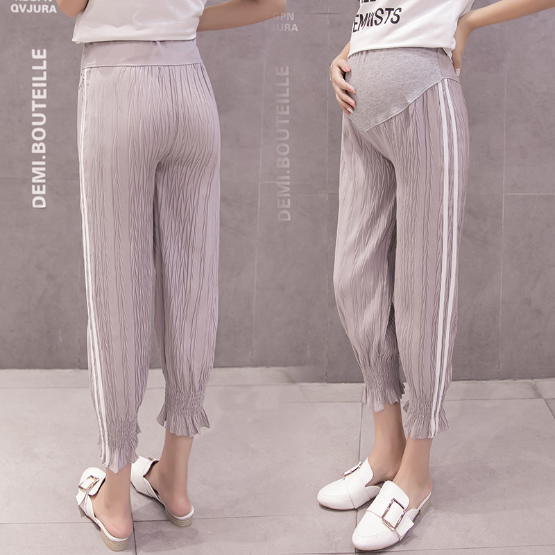 Pregnancy Woman Dress Pants Summer Wear Pants Summer Clothing Loose Pregnancy Horse Pants Outside Wearing Women's Summer 9 Pants 90% Snowspun Lanterns