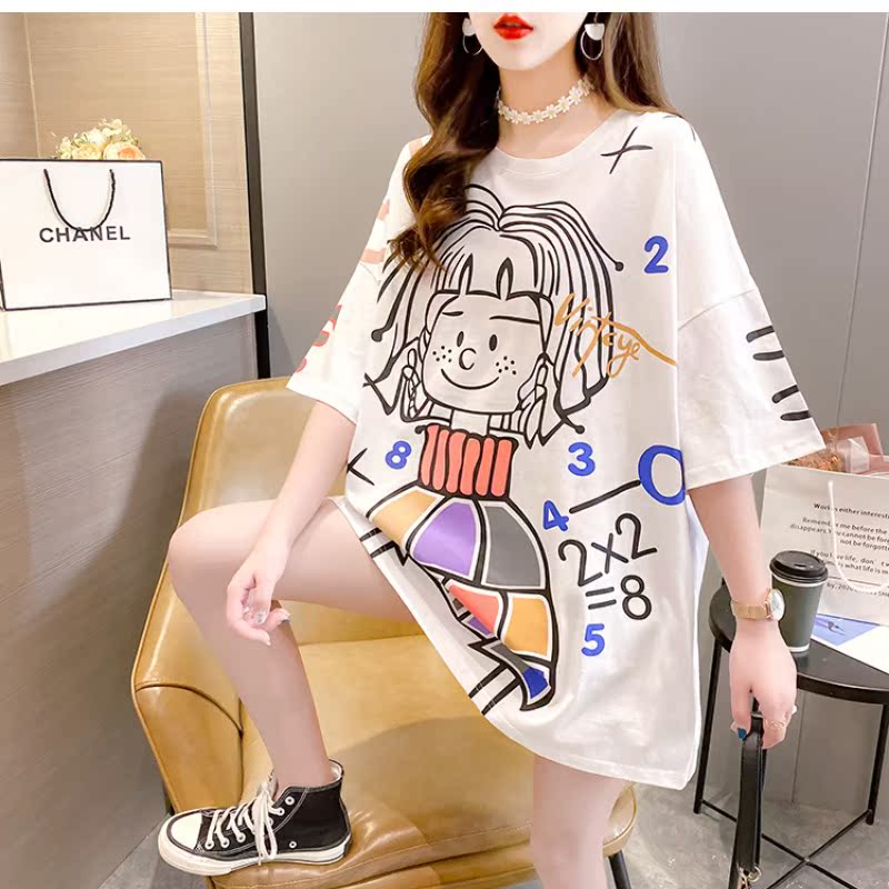 Pregnant woman T-shirt short sleeve loose blouse T-shirt summer medium long version half sleeve short gestation summer clothes big month clothes