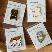 Cosmos YOGA cartoon YOGA cat UPICK cat cute metal kitten brooch personalized bag pin