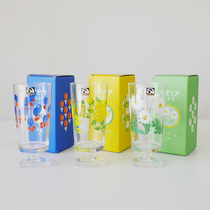 Japanese-made ADERIA Ishizuka nitrate retro Showa round dessert Cup ice cream cup Japanese printed glass