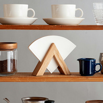 Japanese imported ambai Koizumi design coffee filter paper holder Japanese chestnut hand-made standing stand spot