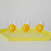 Japanese-made medieval glass Mister Donut cute Pon De Lion vintage Milk Cup