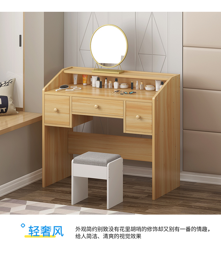 Gương trang điểm Bắc Âu phòng ngủ trang điểm gương máy tính để bàn máy tính để bàn lớn tròn lưới màu đỏ bàn trang điểm gương - Gương gương trang trí phòng khách