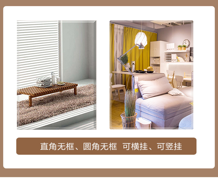 Gương lớn trang điểm đơn giản gương không khung dán miễn phí đấm phòng tắm rửa gương đơn giản sáng tạo gương tường - Gương gương tròn dây da
