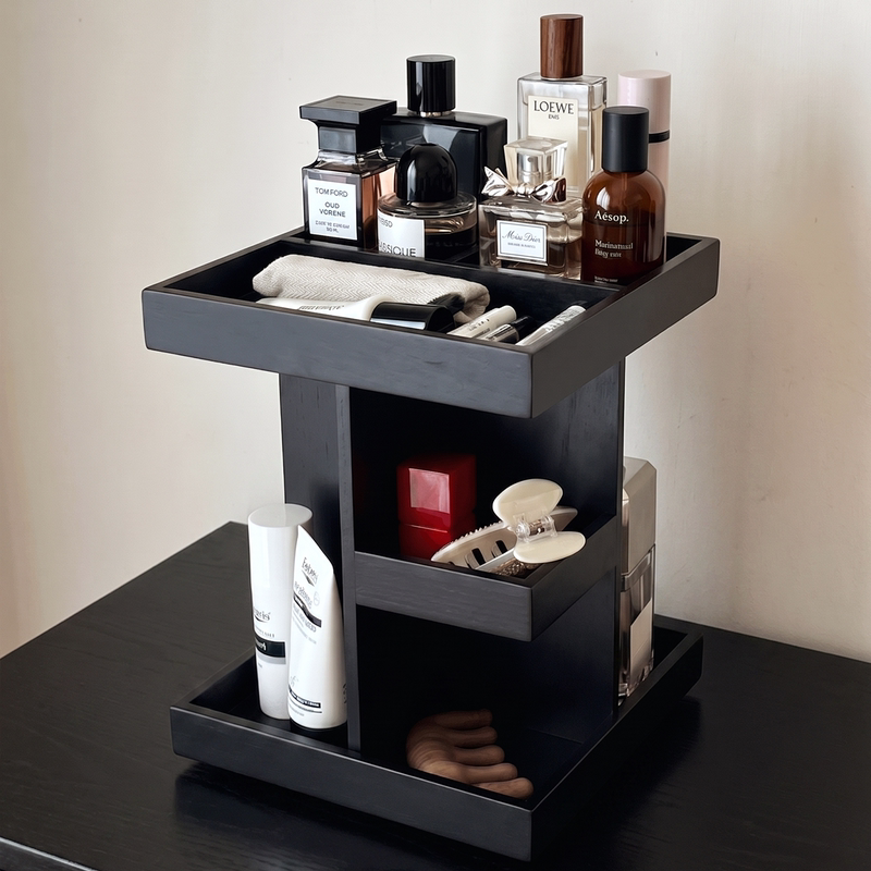 Rotating Cosmetics Storage Box, Small Miscellaneous Items Desktop Organizer, High-End Skincare Product Storage Rack, Countertop Perfume Storage Shelf