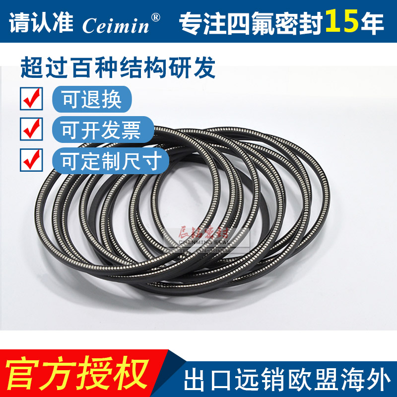 Pan-stopper sealing PTFE sealing ring reciprocating rotary spring energy storage oil seal 75 1-100