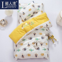 Cotton kindergarten quilt quilt quilt head LOGO embroidered baby set three sets of children nap cotton quilt set