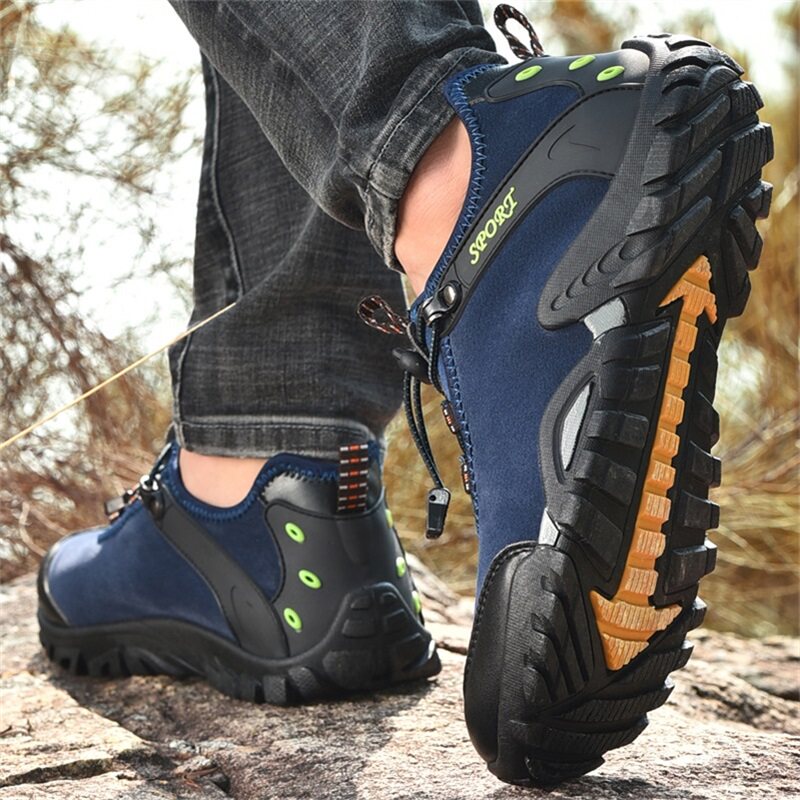 Lejiatu spring and summer hiking shoes men's breathable soft sole outdoor casual shoes waterproof non-slip hiking shoes light travel shoes