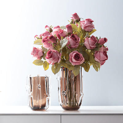 High-end rose artificial flowers, artificial flower arrangements, living room dining table decorations, flower arrangement ornaments, bouquets, floral art, imitation dried flowers
