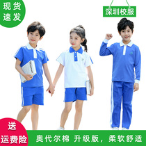 Shenzhen primary school uniforms summer short sleeve T-shirt uniform class sportswear summer boys and girls set Autumn