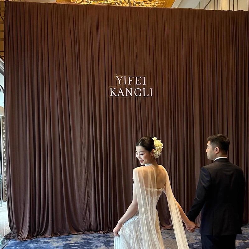 Wedding Background Coffee-Colored Backdrop Cloth Decoration Wedding Background Base Curtain Drape Milk Silk Stretch Fabric Arrangement Wedding Background Coffee-Colored Backdrop Cloth Decoration Wedding Background Base Curtain Drape Milk Silk Stretch Fabric Arrangement