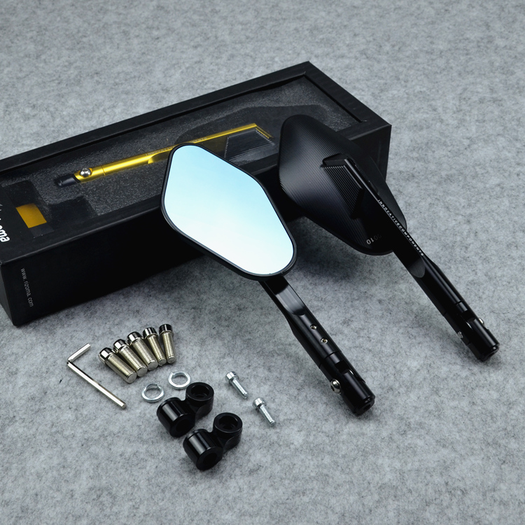 Phụ kiện xe máy CNC hợp kim nhôm chất lượng cao gương nhỏ gương chiếu hậu quái vật Gương dài - Xe máy lại gương gương xe dream thời trang