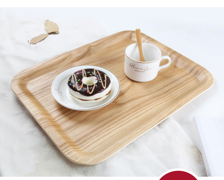 Ash Basil Baking Tùy Chọn Tấm Xách Tay Bánh Bánh Khay Gỗ Hình Chữ Nhật Nhật Bản Món Ăn Bằng Gỗ khay gỗ đựng ấm chén