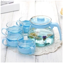 Heat-resistant glass flower teapot water set five-piece creative tea set set kettle filter bubble teapot custom gift