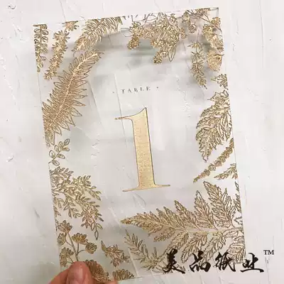 Golden transparent crystal acrylic table card seat card customized personalized table seat card wedding stage Card Wedding stage Card Wedding