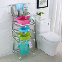 Stainless Steel Face Basin Rack Toilet Floor Wash-Face Shelf Toilet Shelving Toilet Shelving Kitchen Containing Rack Bathroom Face Basin Rack