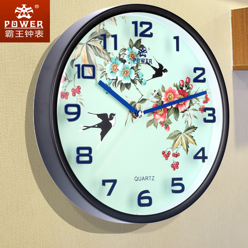 Barking Watch Creative Metal Hanging Clock Chinese Classical Hanging Watch 12 Inch Round Living Room Home Silent Clock