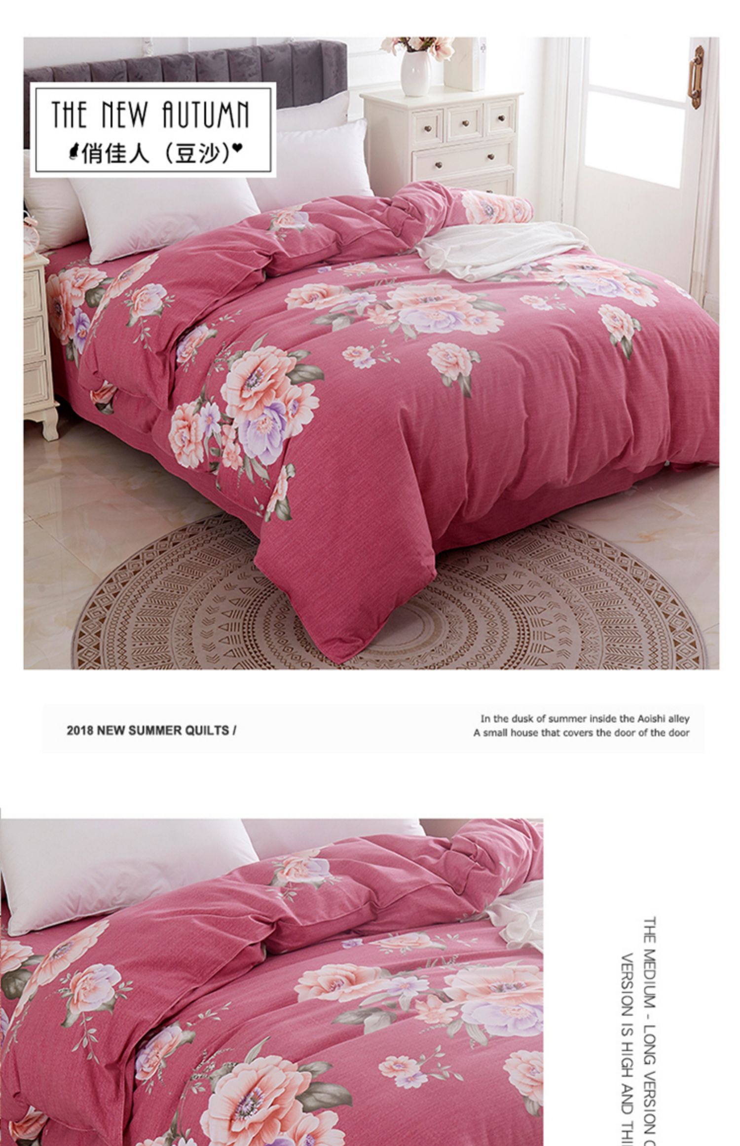 Hengyuanxiang 100% cotton chà nhám dày bao gồm chăn bông một mảnh duy nhất 1,5m đôi 200x230 - Quilt Covers 	chăn phao mùa đông