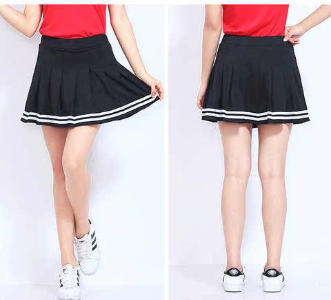 Mùa hè lắc lư mới chống ánh sáng xếp li váy thể thao nữ quần vợt trắng nhóm quần vợt cỡ lớn nhảy vuông váy ao the thao nu
