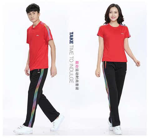 Đu dây mùa hè mới tay ngắn quần thể thao nữ phù hợp với áo sơ mi nửa tay áo vuông nhóm biểu diễn nhóm nhảy - Thể thao sau bộ thể thao uniqlo nam mùa đông
