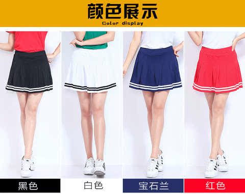 Mùa hè lắc lư mới chống ánh sáng xếp li váy thể thao nữ quần vợt trắng nhóm quần vợt cỡ lớn nhảy vuông váy ao the thao nu