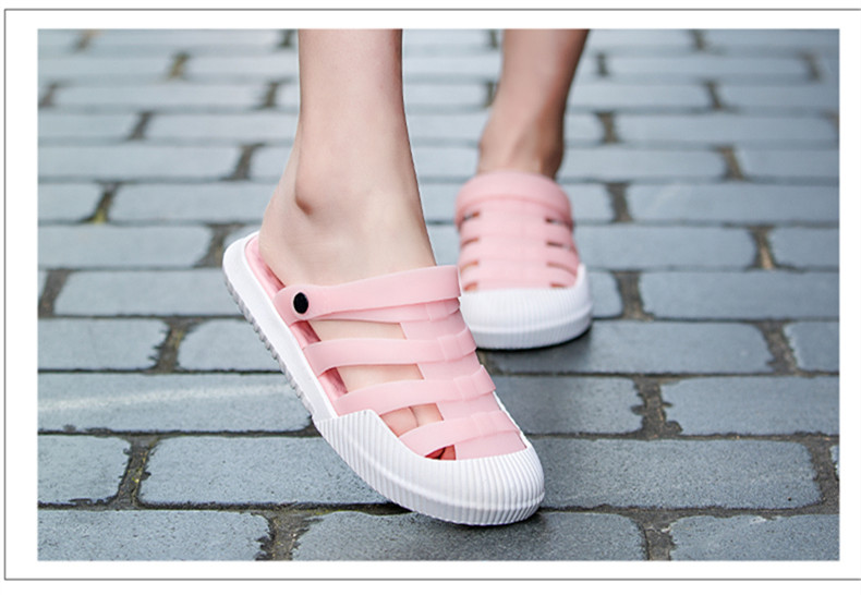 Bao Đầu dép nữ mùa hè non-slip đáy mềm y tá trắng lỗ giày hollow breathable Hàn Quốc phiên bản của sinh viên sinh viên dép đi trong nhà shop giay dep