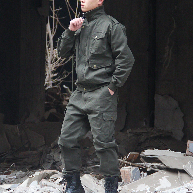 Workwear Men's Suit High-Density Welding Pure Cotton Anti-Scald Construction Site Work Clothes Men's Camouflage Labor Protection