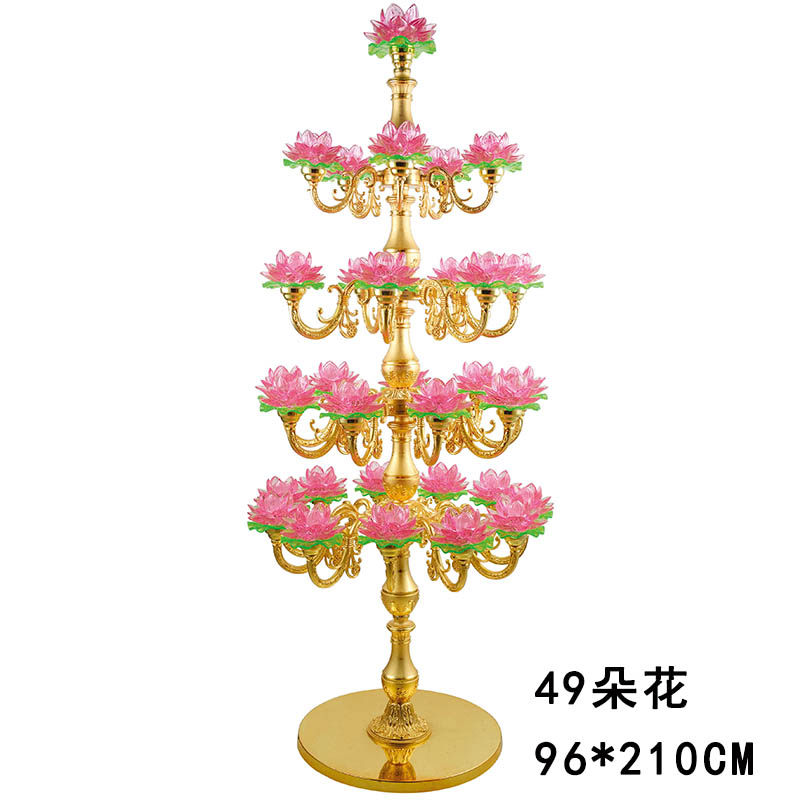 Led Seven Colorful 19 Pint Lotus Lamp Buddha for the Lights Buddha Hall Temple Monastery Buddhist Former Great Hall Large for Buddhist Lights on the floor