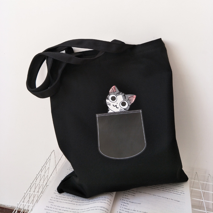 Women's Basic Cat Canvas Shopping Bags display picture 1