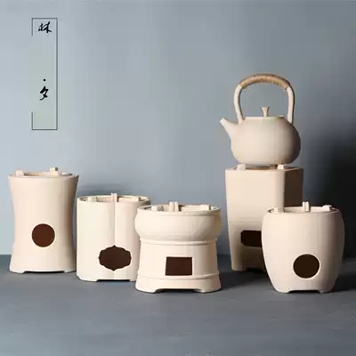 Lin Xi Japanese handmade white clay charcoal stove blast stove ceramic bubble tea stove Kung Fu Tea stove olive charcoal antique small tea stove