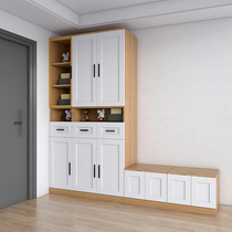 Entrance cabinet shoe cabinet integrated home multi-functional simple small apartment partition cabinet living room dust-proof glass door locker