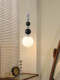 Vintage Bedroom Bedside Pendant Light, French Retro Bauhaus White Ash Wood Hallway Light, Wabi-Sabi Style Entryway Pendant Light