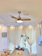 Nordic Fan Lamp with Strong Wind Power, Vintage Electric Fan Lamp for Home Use in Living Room and Dining Room, Ceiling Lamp with Fan, Solid Wood Ceiling Fan Lamp