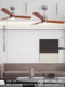 Nordic Fan Lamp with Strong Wind Power, Vintage Electric Fan Lamp for Home Use in Living Room and Dining Room, Ceiling Lamp with Fan, Solid Wood Ceiling Fan Lamp